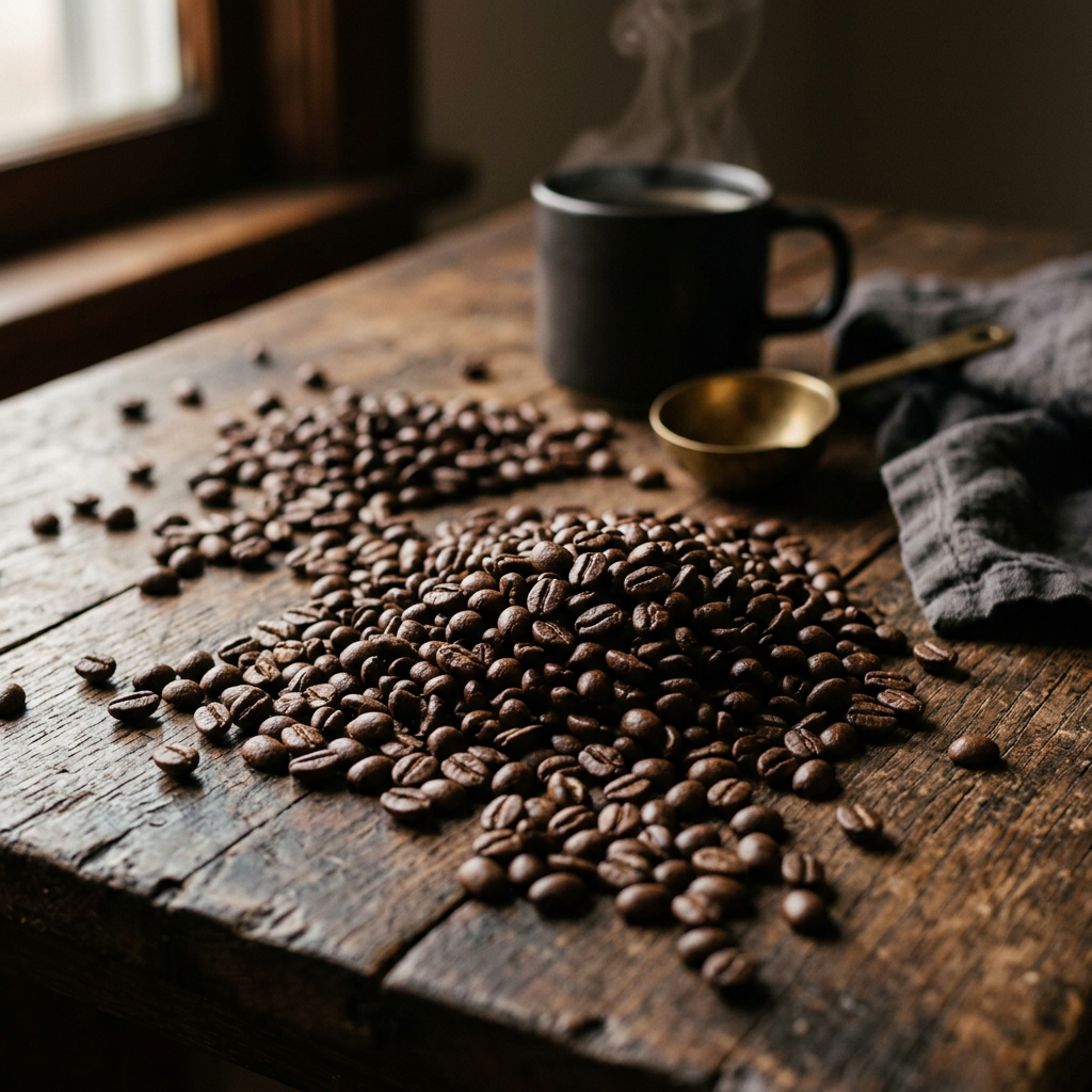 Roasted coffee beans