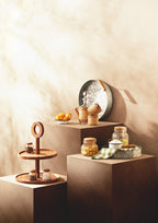 Round galvanised steel tray with wood handles by Drummond, view 14