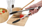Black silicone and stainless steel tongs by Zing, view 2