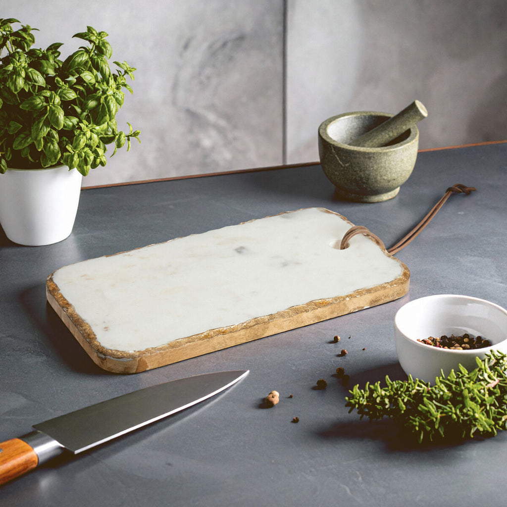Empire White Marble & Gold Serving Board