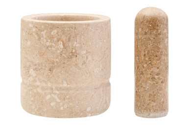 Cream Marble Mortar and Pestle by Orsina