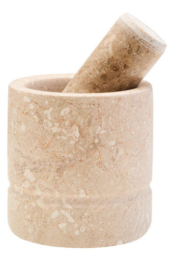 Cream Marble Mortar and Pestle by Orsina