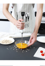Stainless steel semi-automatic push whisk, view 2