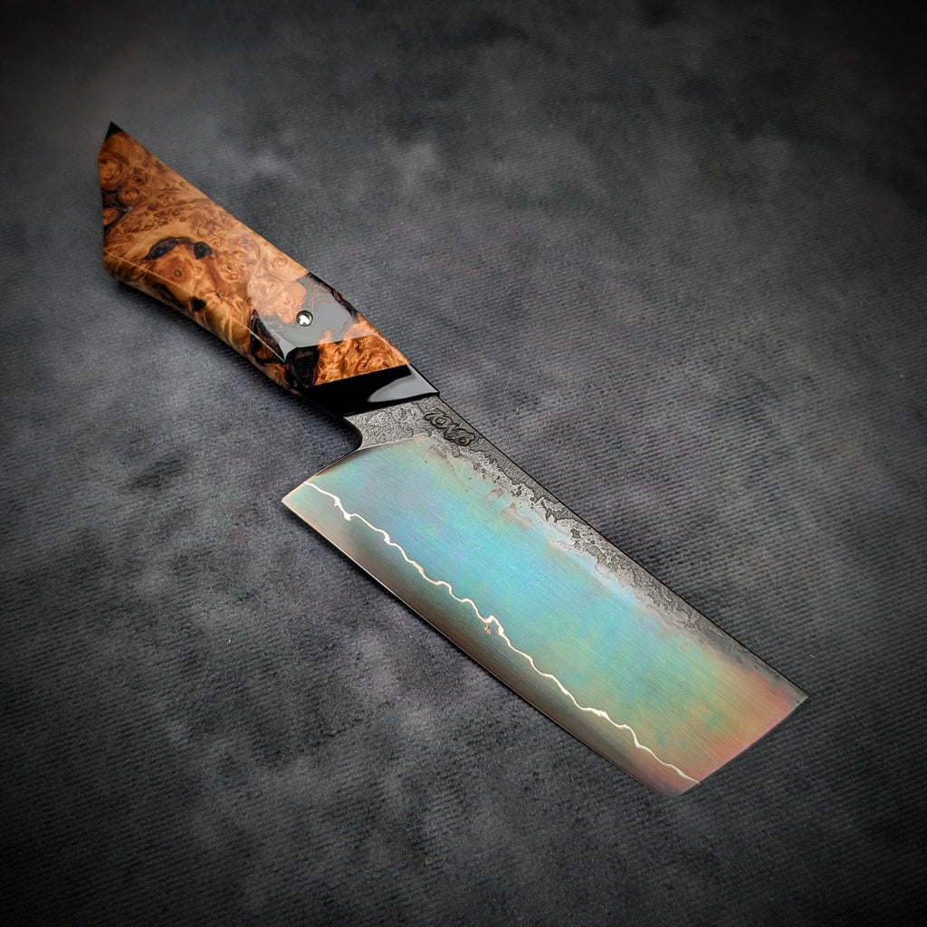 Handmade 120mm Lightning Nakiri by KWB Knives