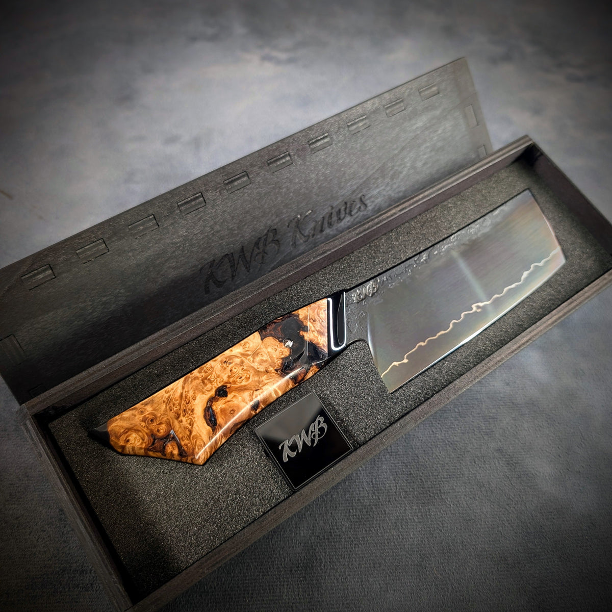 Handmade 120mm Lightning Nakiri by KWB Knives