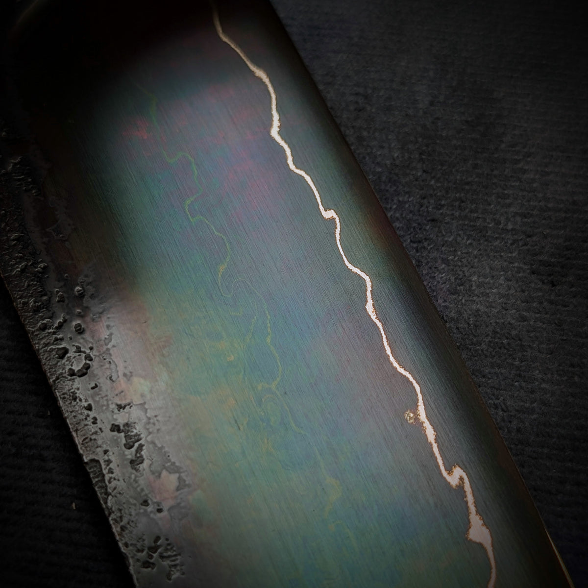Handmade 120mm Lightning Nakiri by KWB Knives