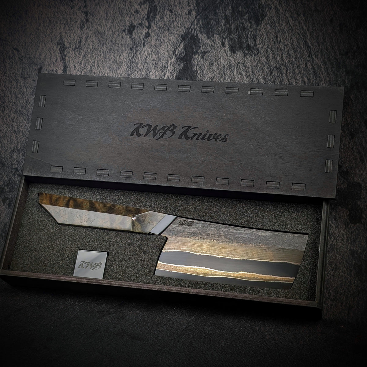 Handmade 130mm Damascus Nakiri by KWB Knives
