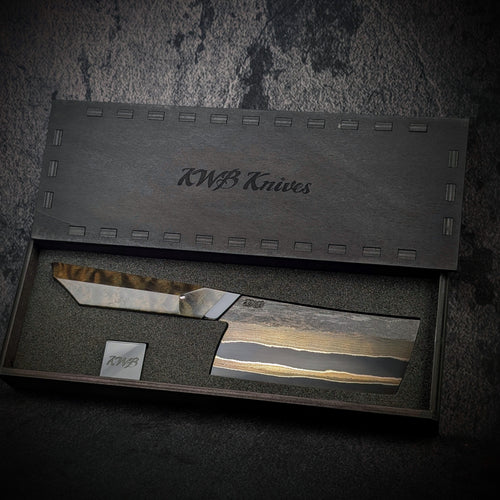 Handmade 130mm Damascus Nakiri by KWB Knives