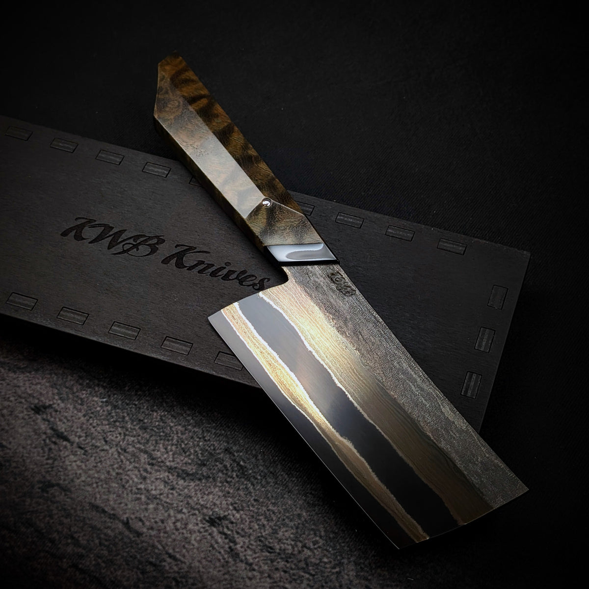 Handmade 130mm Damascus Nakiri by KWB Knives