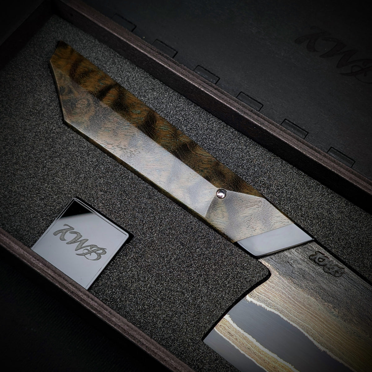 Handmade 130mm Damascus Nakiri by KWB Knives