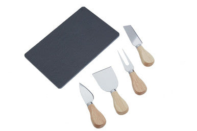 Carter Slate Board & 4 Piece Cheese Knife Set