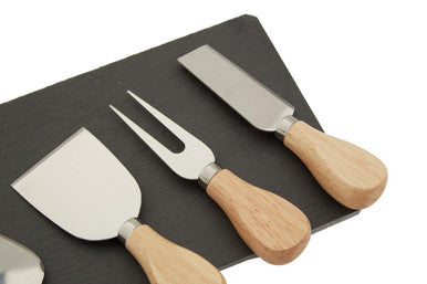 Carter Slate Board & 4 Piece Cheese Knife Set