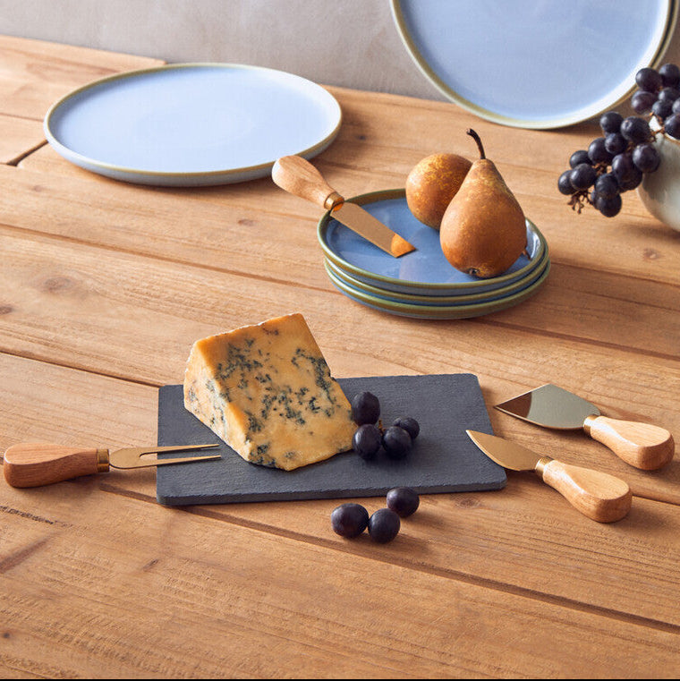 Carter Slate Cheese Board & Gold Knife Set
