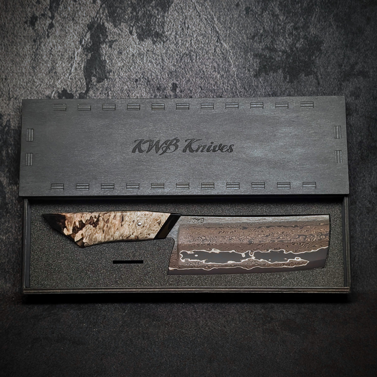 Handmade 150mm Double Hollow Nakiri by KWB Knives