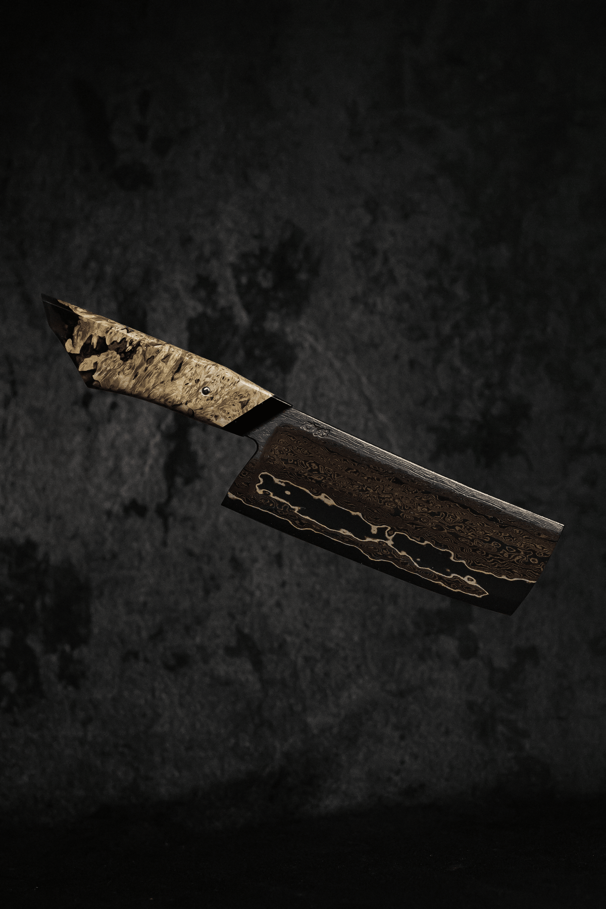 Handmade 150mm Double Hollow Nakiri by KWB Knives
