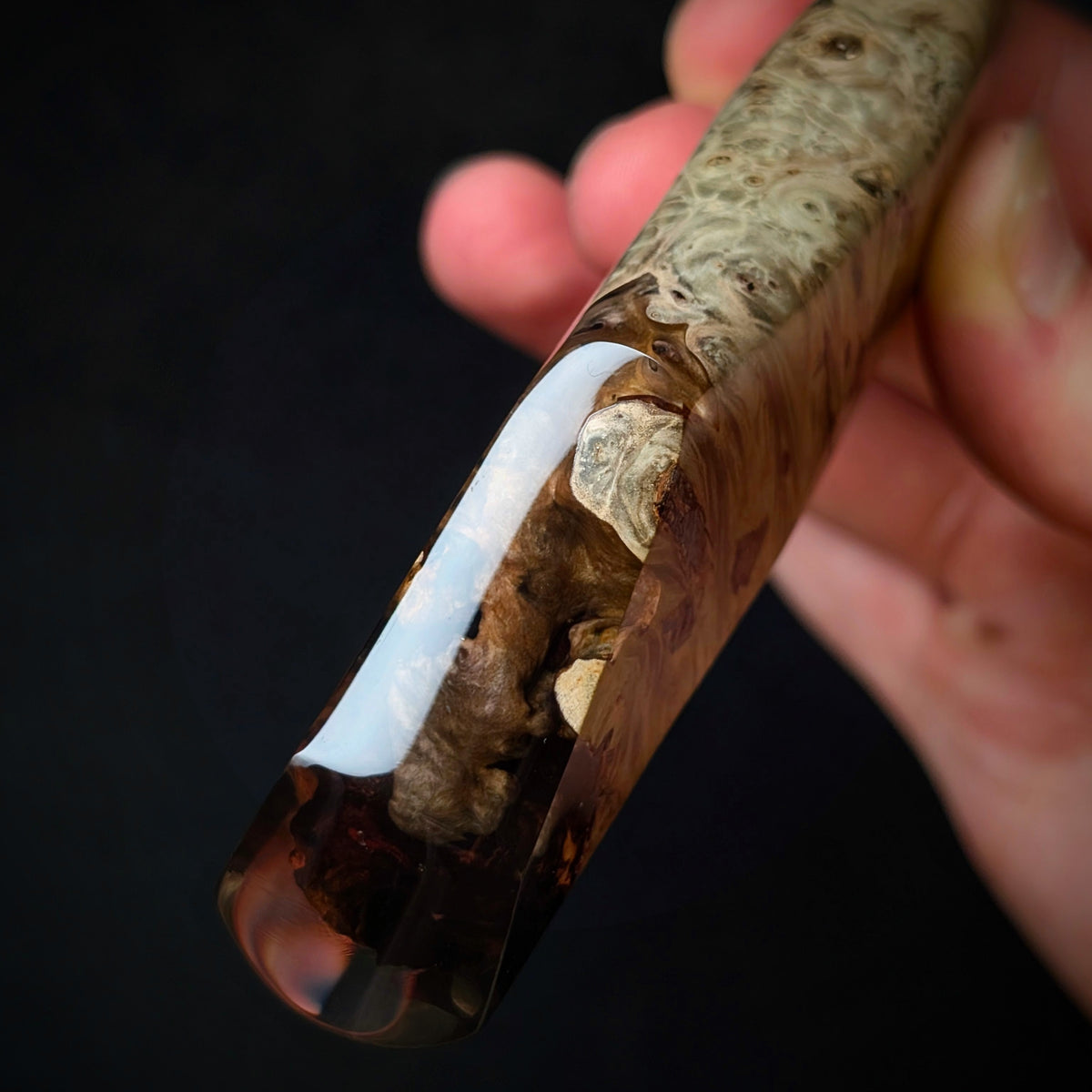Handmade 150mm Double Hollow Nakiri by KWB Knives