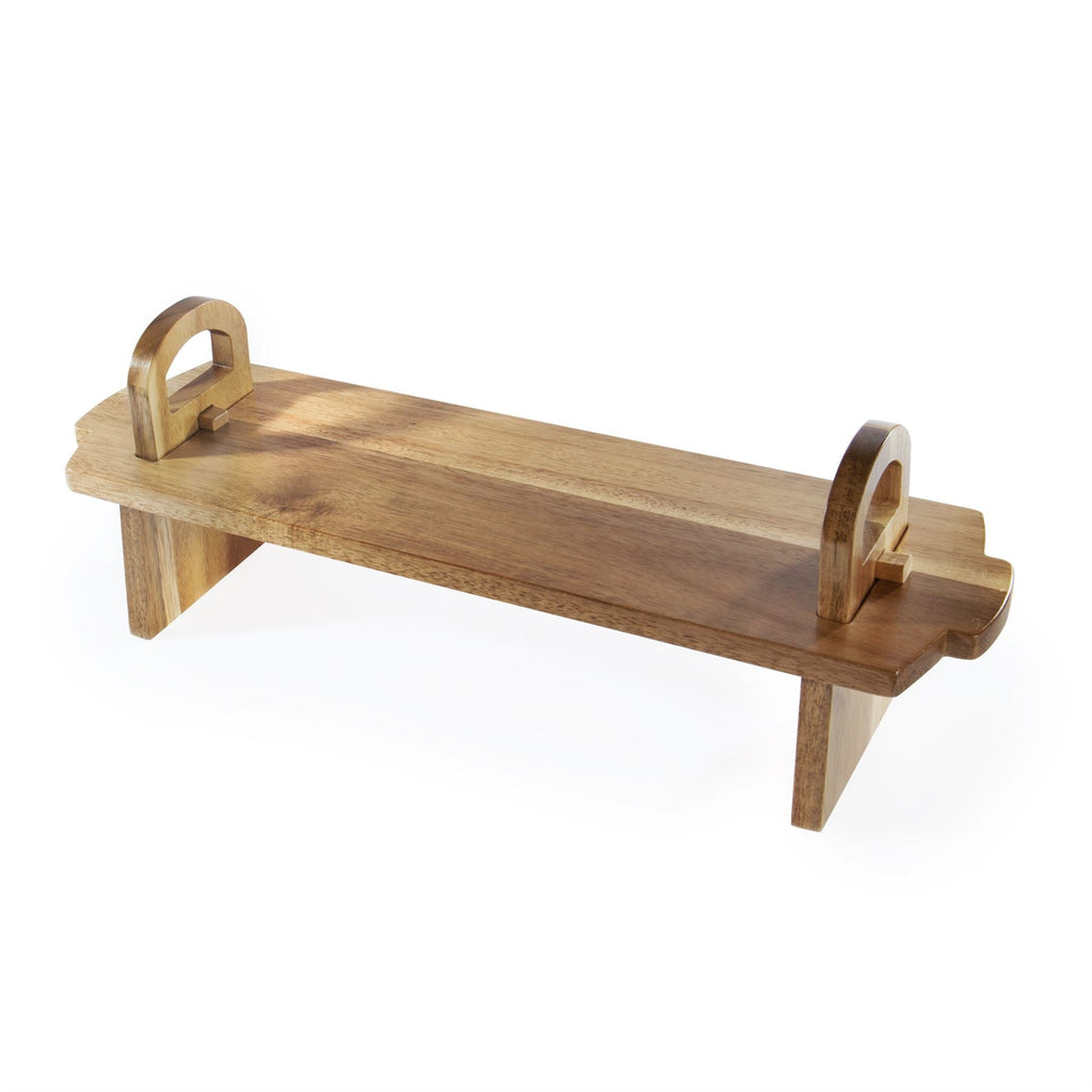 Acacia wood raised serving platter by Maison & White