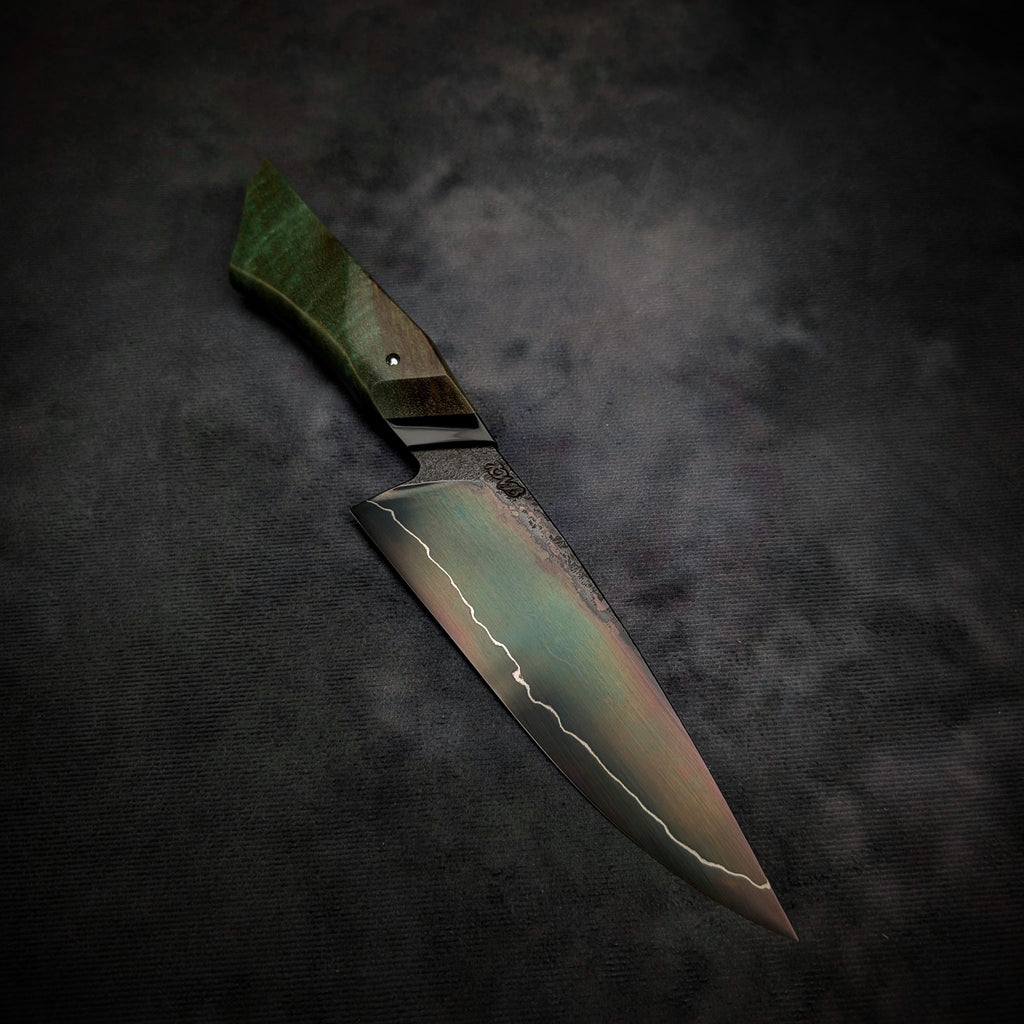 Handmade 170mm Sea Blue Utility Knife by KWB