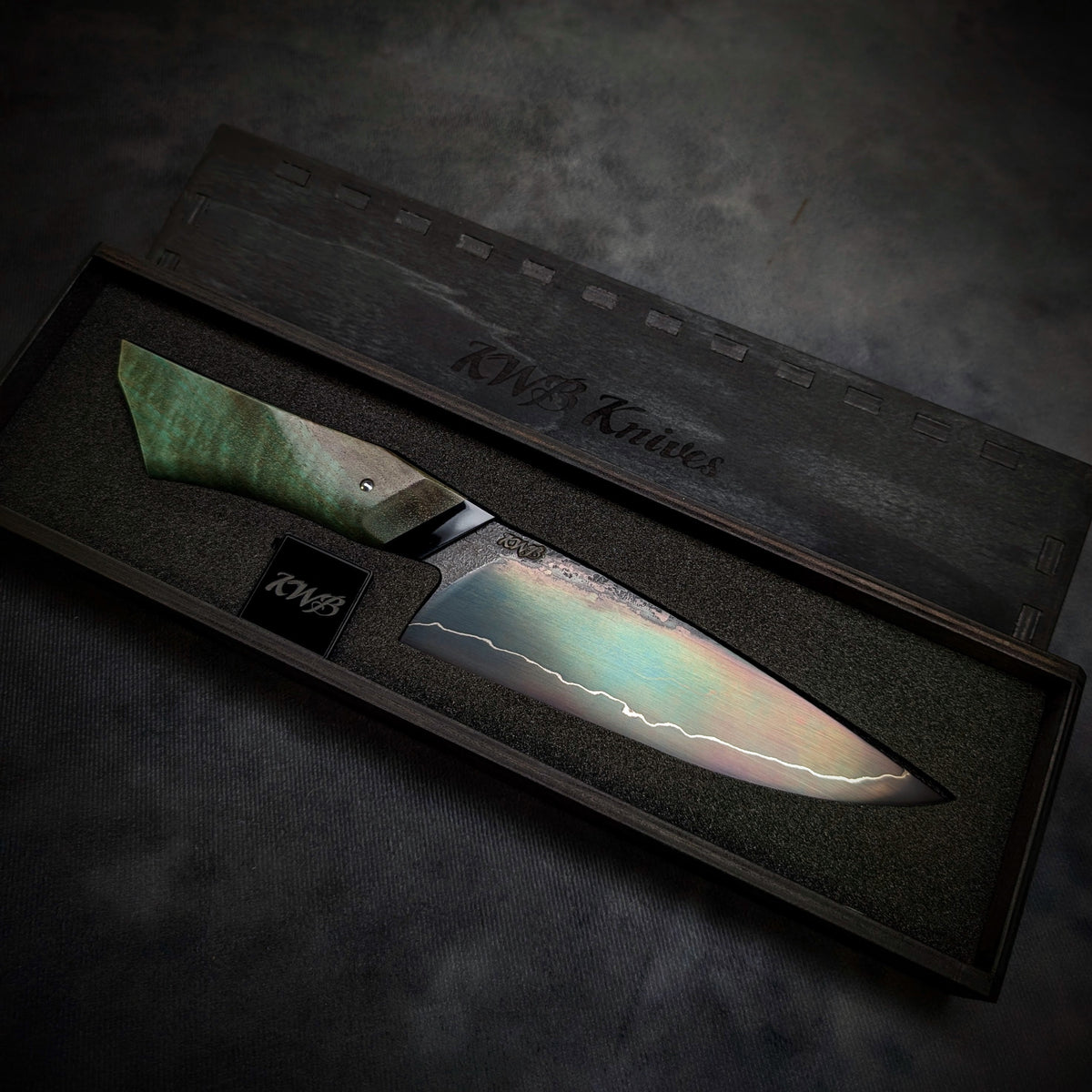 Handmade 170mm Sea Blue Utility Knife by KWB
