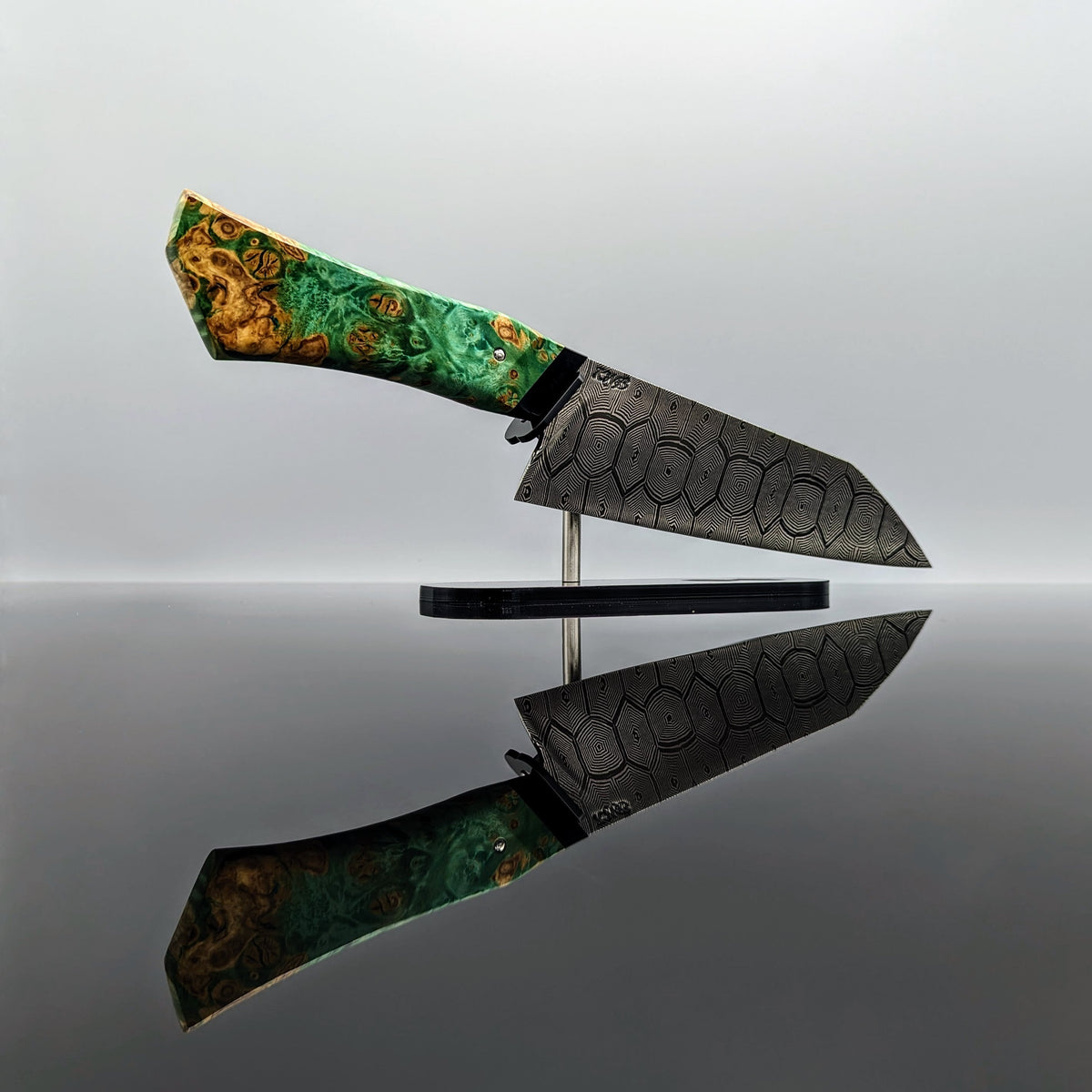 Handmade 185mm Mosaic Damascus Santoku by KWB