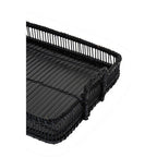 Black rattan and bamboo rectangular tray by Ezell, view 4