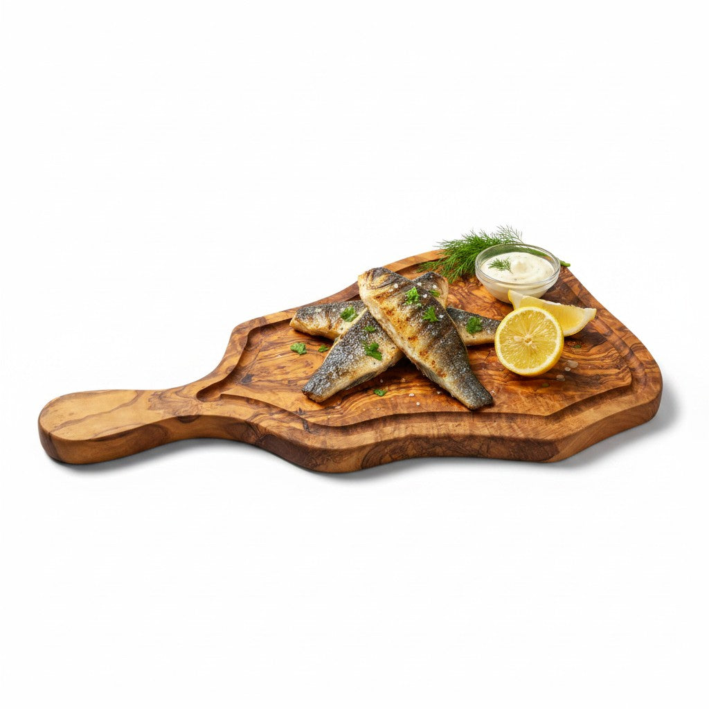 Olive Wood Meat Carving Board with Juice Groove