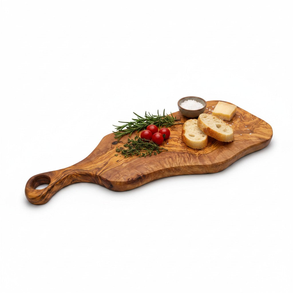 Olive Wood Charcuterie Paddle Board, live edge
