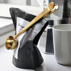 Stainless steel coffee scoop with bag clip