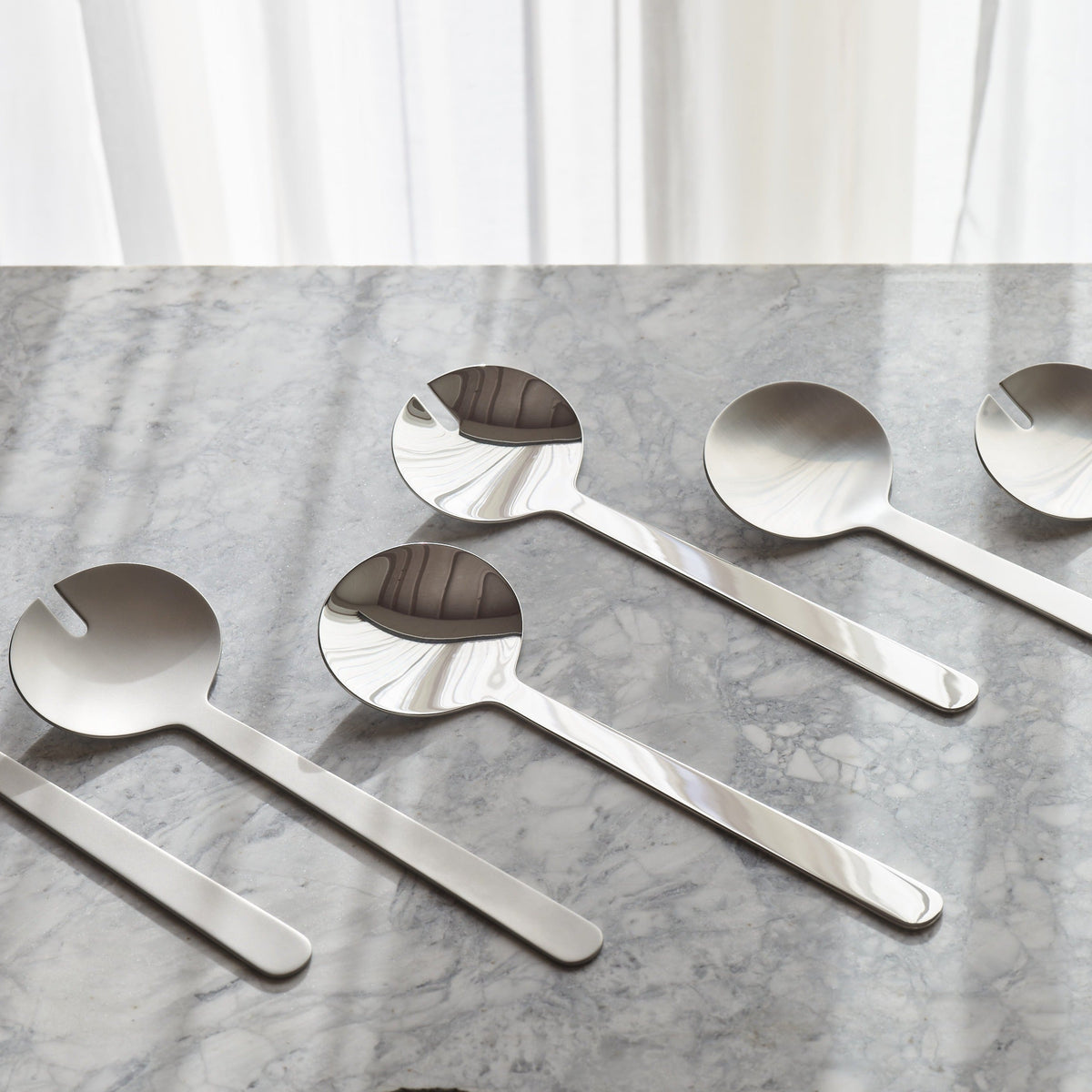 Borough stainless steel salad servers by Aaron Probyn