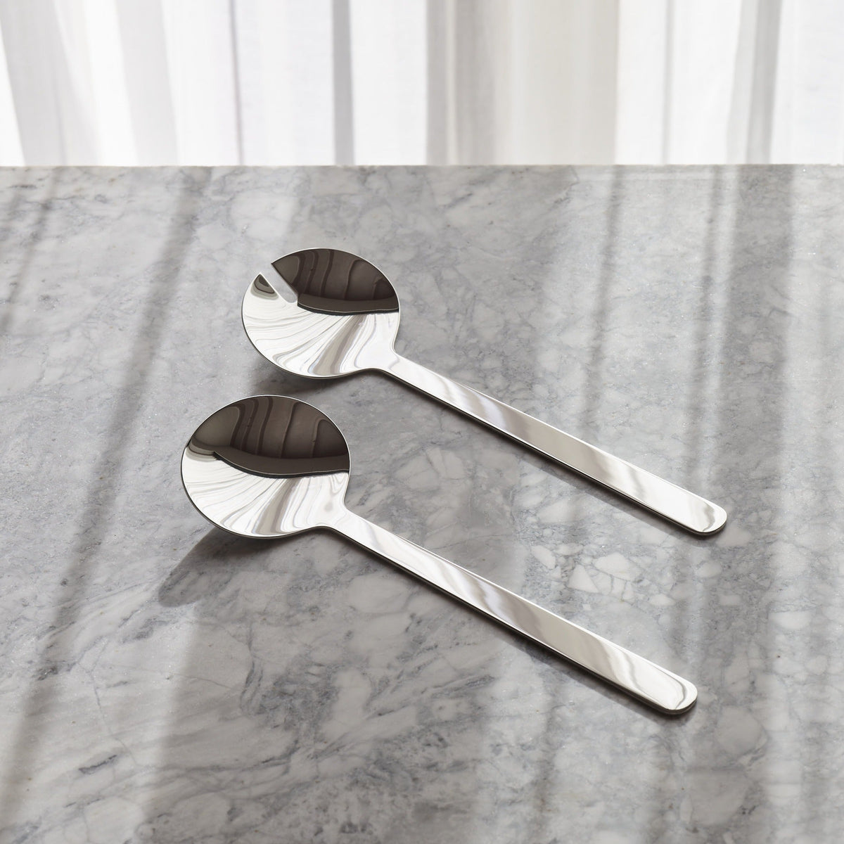 Borough stainless steel salad servers by Aaron Probyn, view 2