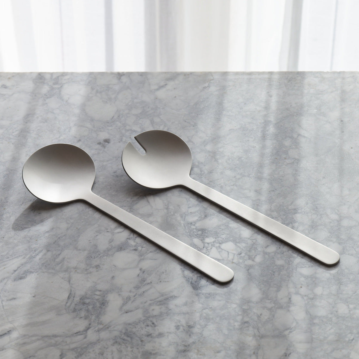 Borough stainless steel salad servers by Aaron Probyn, view 4