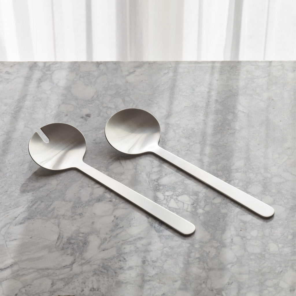 Borough stainless steel salad servers by Aaron Probyn, view 3
