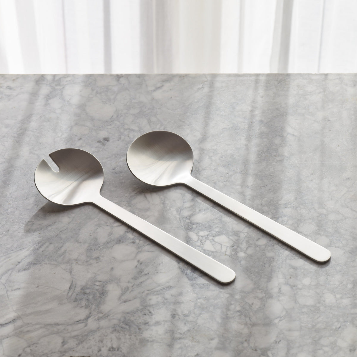 Borough stainless steel salad servers by Aaron Probyn, view 3