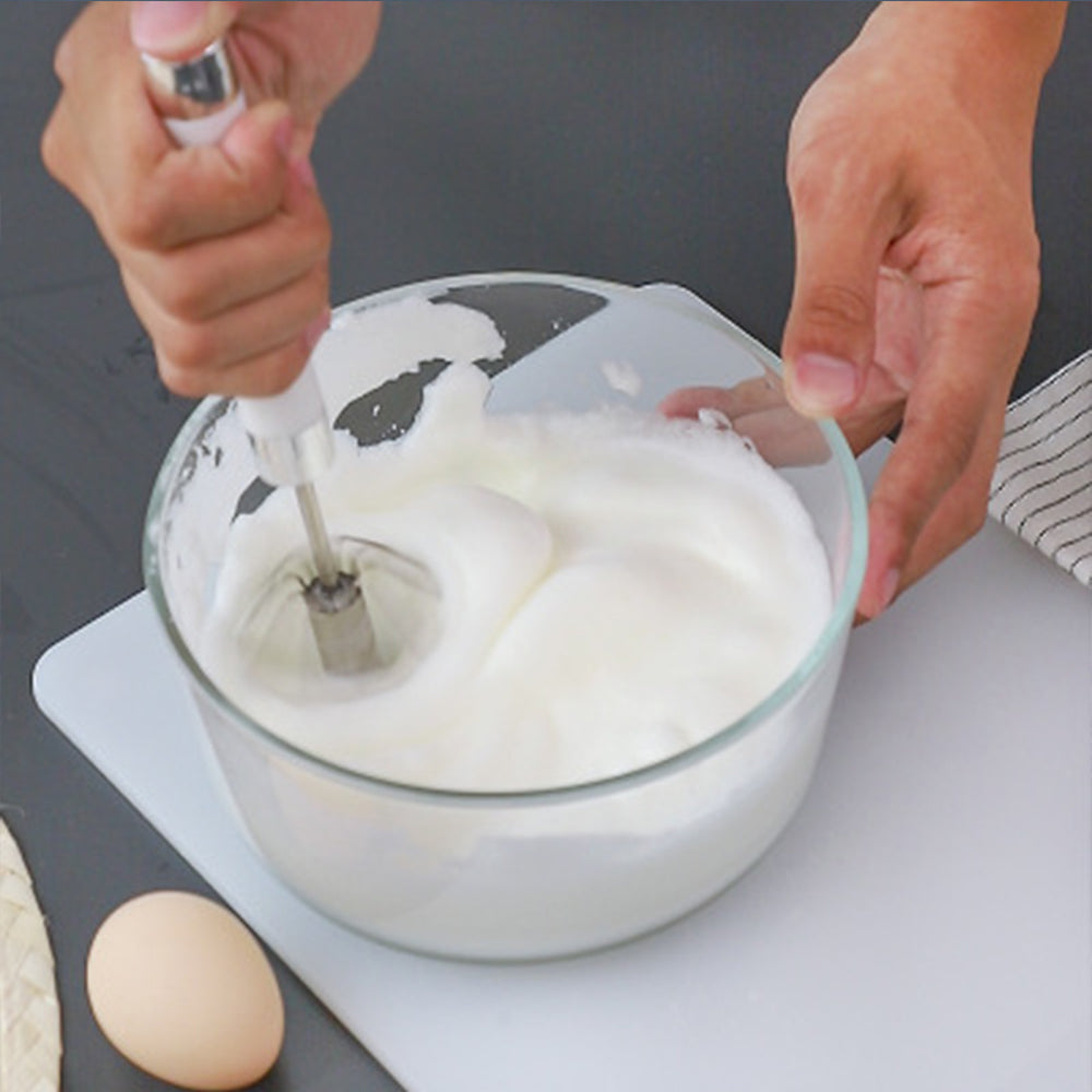 Stainless steel semi-automatic push whisk, view 3