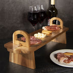 Acacia wood raised serving platter by Maison & White, view 2