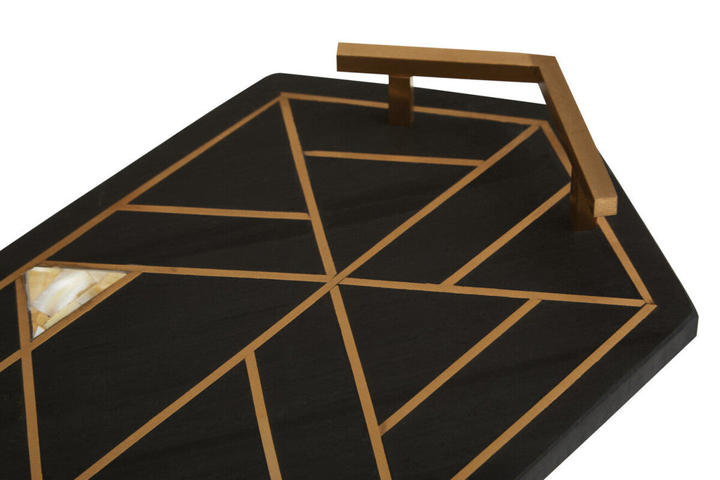 Black slate tray with mother of pearl inlay by Oriana, view 4