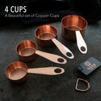 Copper measuring cups and spoons set, view 2