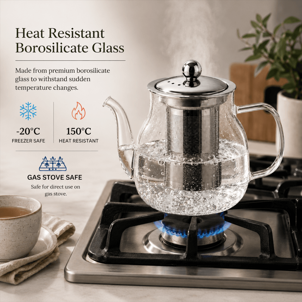 Glass Teapot with Infuser 600ml by Camellios