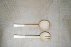 Kenya wooden salad servers with bone inlay