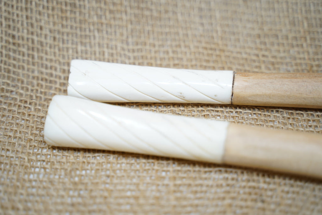Kenya wooden salad servers with bone inlay, view 2