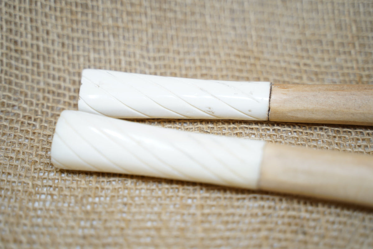 Kenya wooden salad servers with bone inlay, view 2