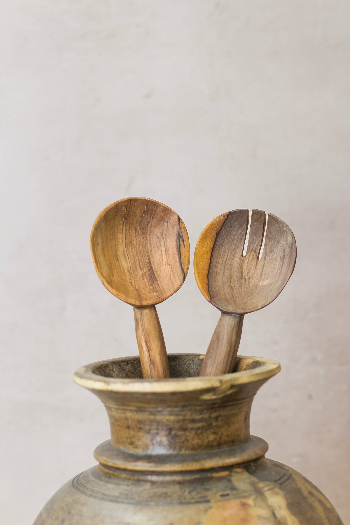 Handcarved wooden salad servers from Kenya, view 3