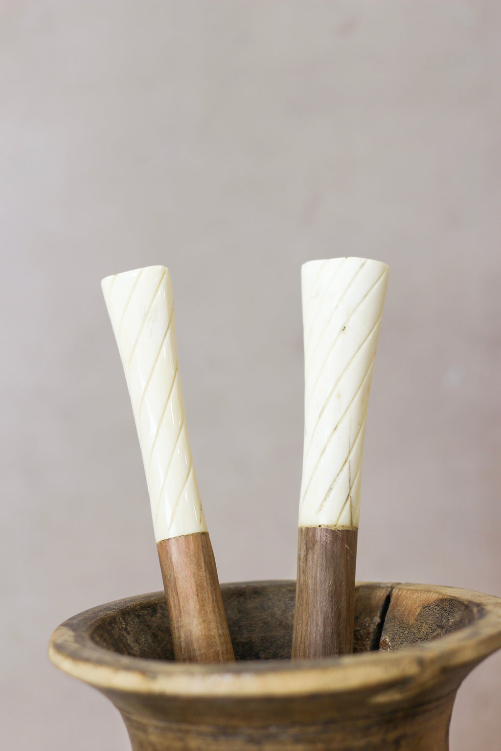 Handcarved wooden salad servers from Kenya, view 4