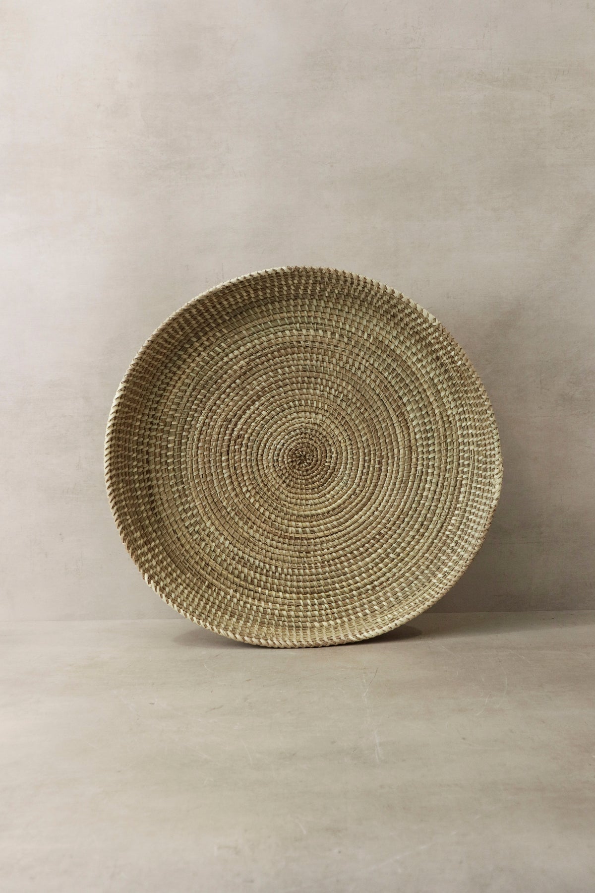 Handmade natural woven tray from Senegal