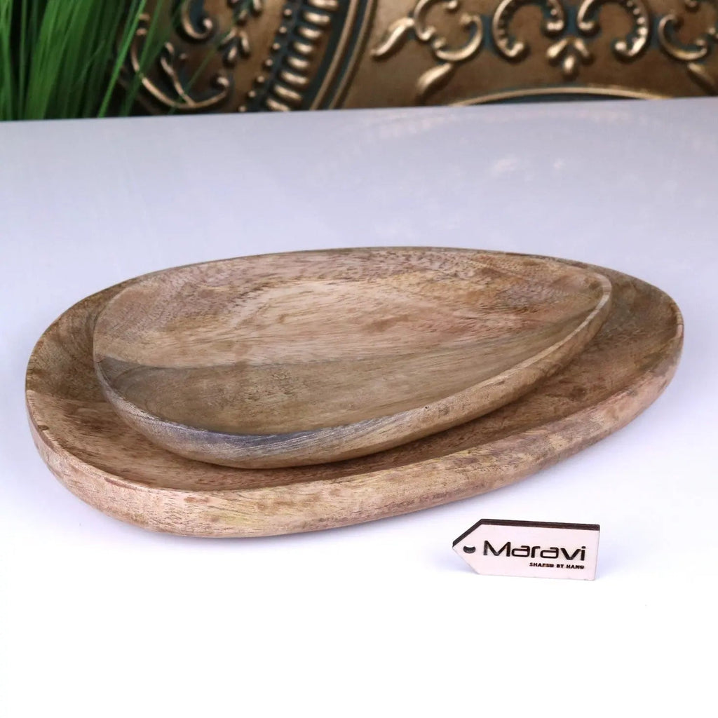 Jarita Oval Wooden Serving Dishes Set of 2