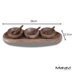 Karuna Mango Wood Bowl Set with Tray by Maravi