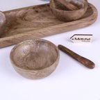 Karuna Mango Wood Bowl Set with Tray by Maravi