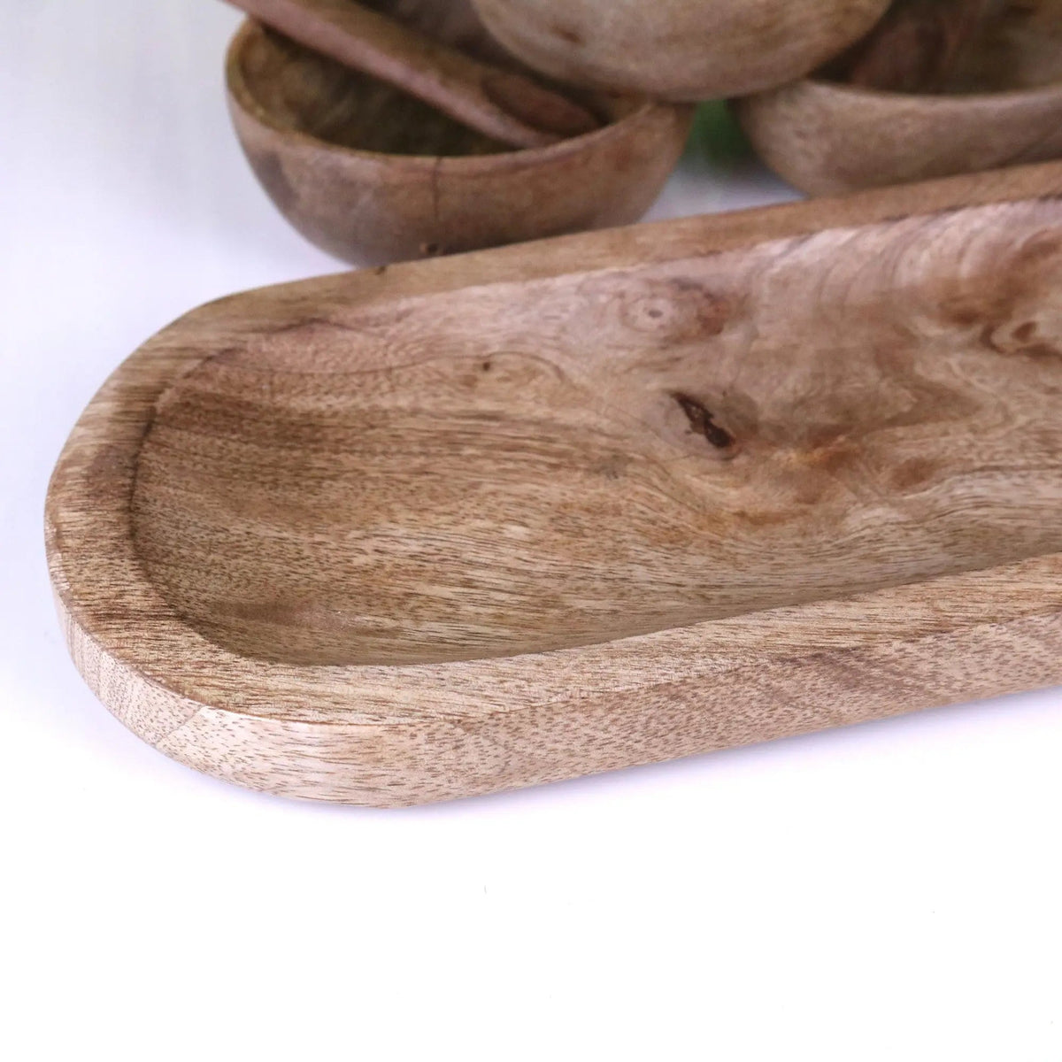 Karuna Mango Wood Bowl Set with Tray by Maravi