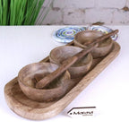 Karuna Mango Wood Bowl Set with Tray by Maravi