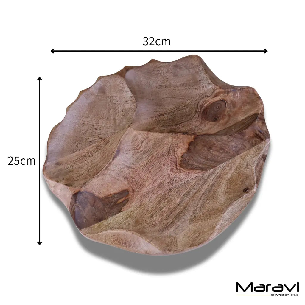 Kavira Divided Mango Wood Serving Dish by Maravi